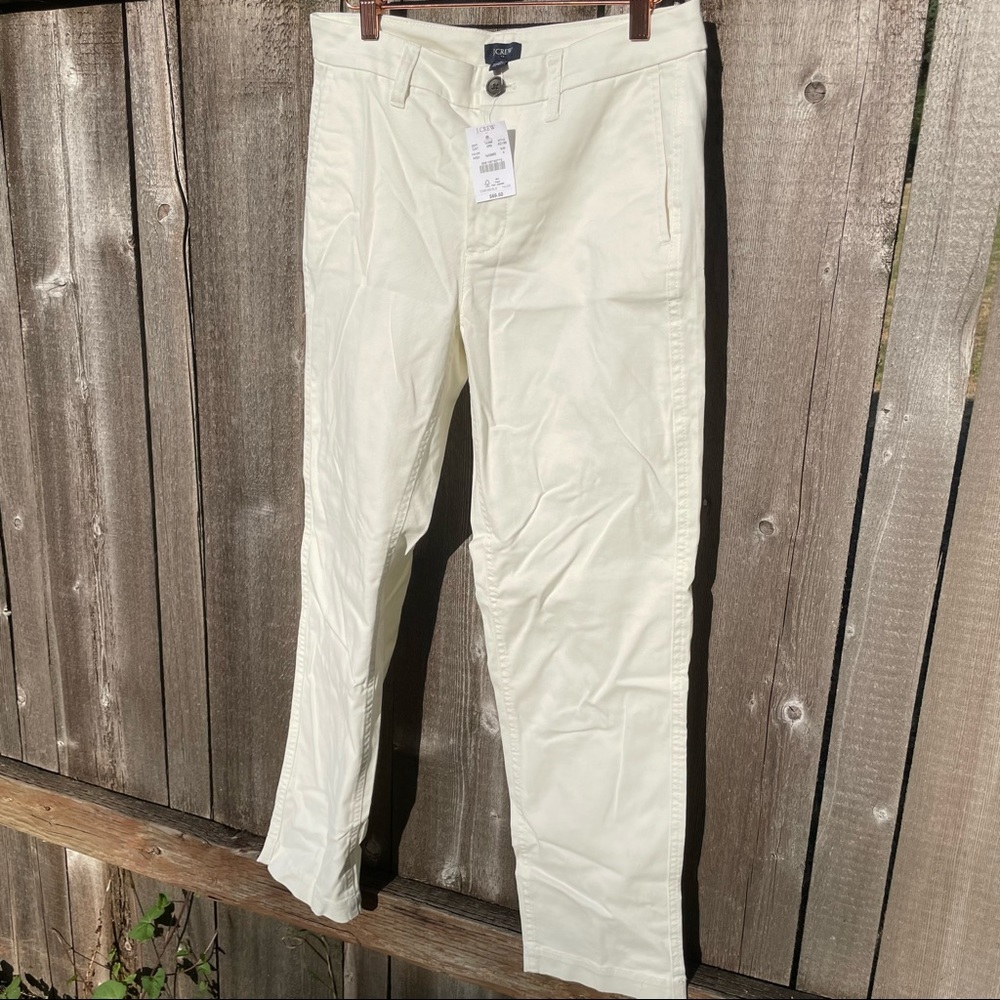J. Crew white cotton straight pants
